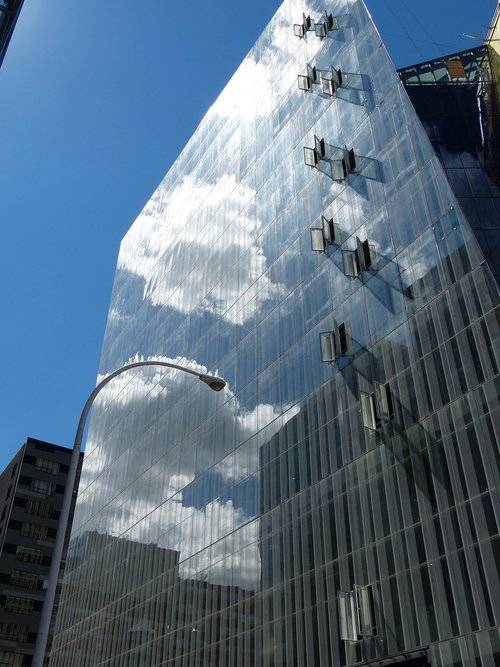 building  reflection  skyscraper