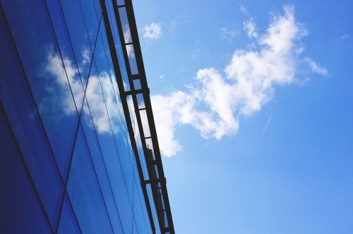 building sky reflection