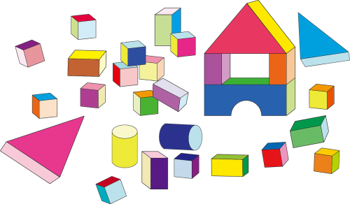 building blocks cubes cylinders