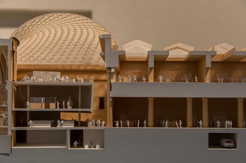 building model  scene  tsinghua university art museum exhibition