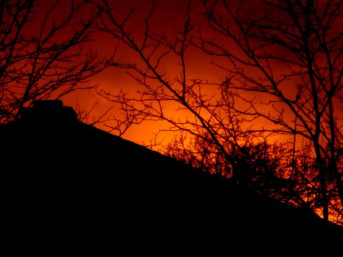 Building Silhouette At Sunset