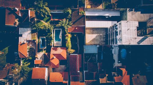 buildings houses roofs