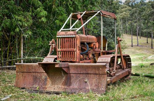 bulldozer rusty construction