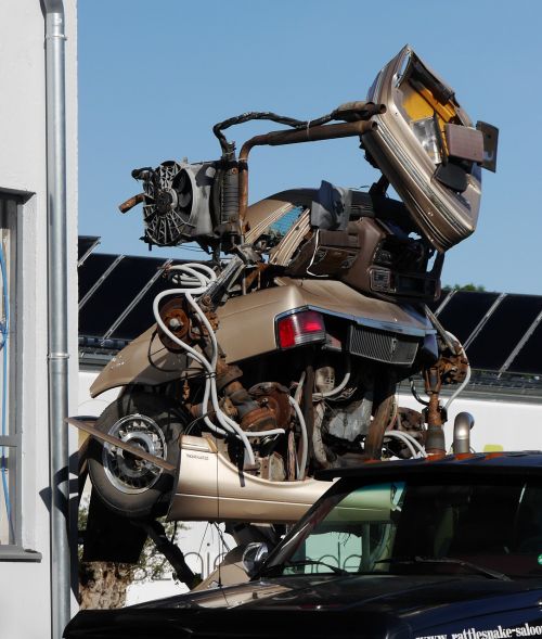 bumper sculpture scrap cars scrap