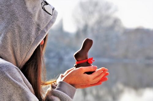 bunny girl easter chocolate