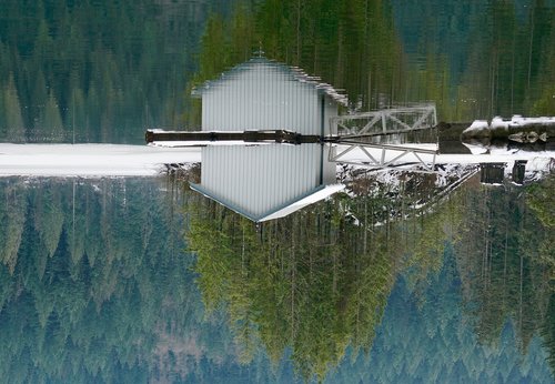 buntzen lake  boat house  british columbia