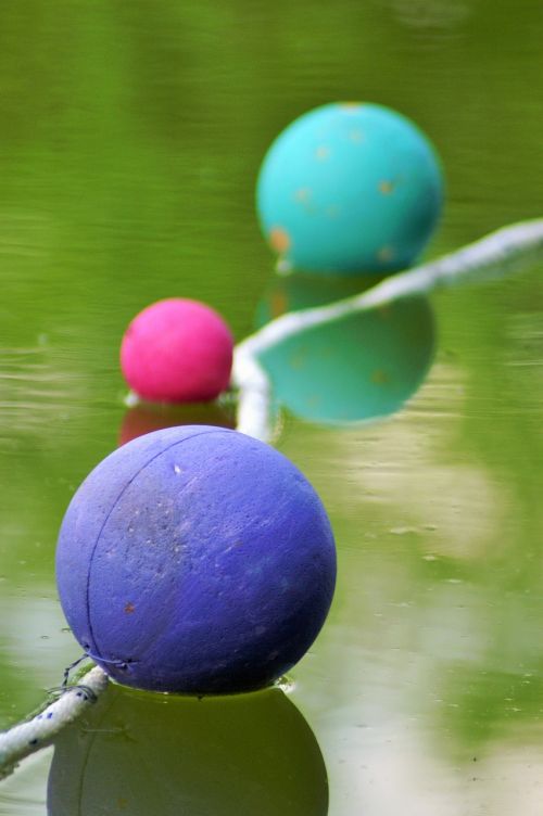 buoys float pond