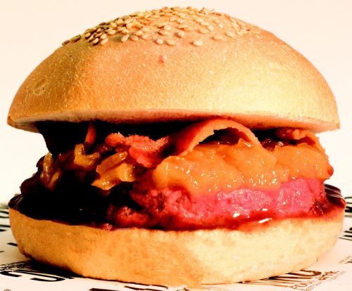 burger bacon food