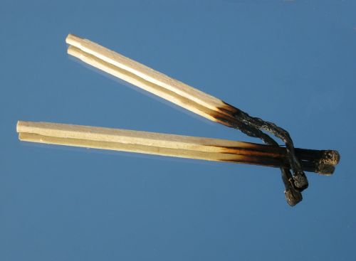 burned down matches pair