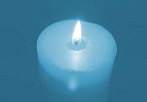 Burning Candle Blue Invert