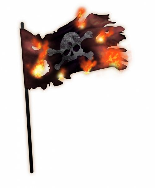 Burning Pirate Flag