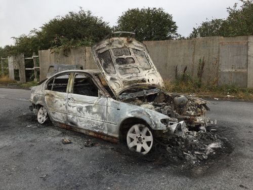 burnt car burned wreck