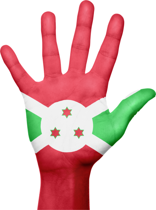 burundi flag hand