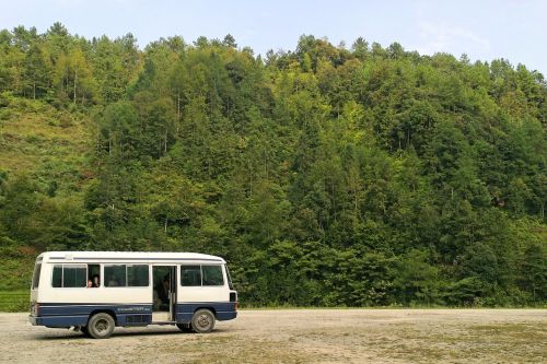 bus landscape travel