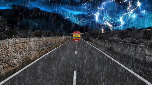 bus road storm