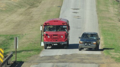 bus country road