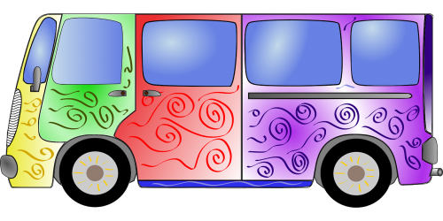 bus colorful hippie