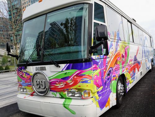 bus colorful white