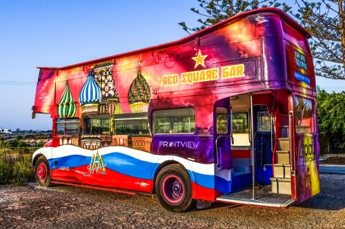 bus double-decker bus colorful
