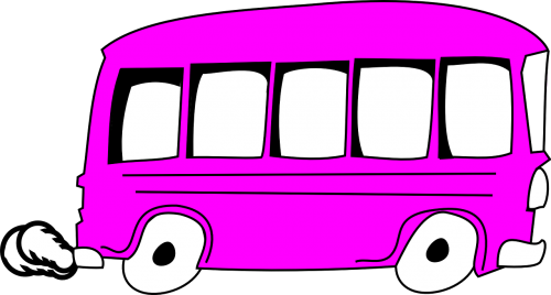 bus school bus pink