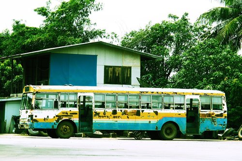 bus  old bus  old