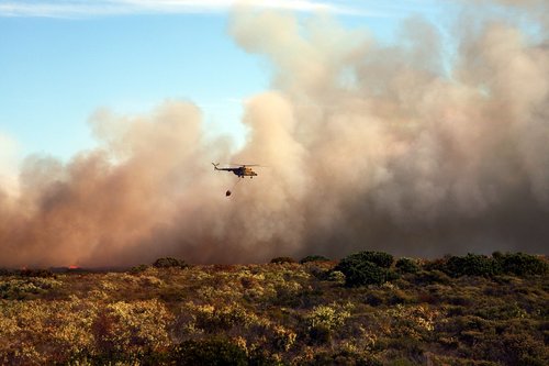 bush fire  helicopter  fire