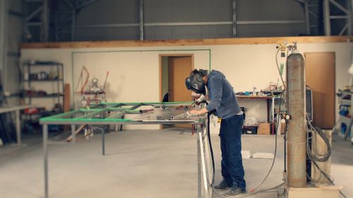 business worker welding