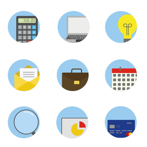 business icons  icons  calculator