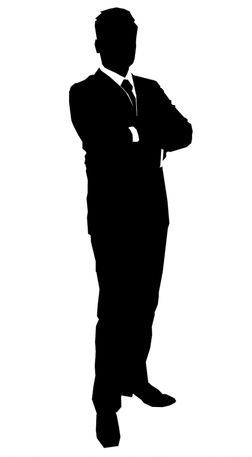 business man silhouette suit