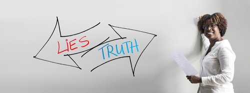 businesswoman  lie  truth