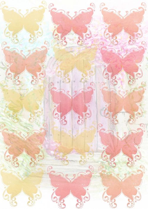 butterflies pink yellow