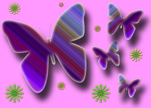 butterflies flowers background