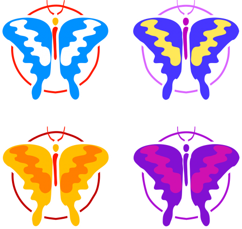 butterflies four colorful