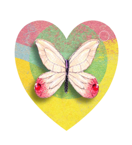 butterfly heart tag