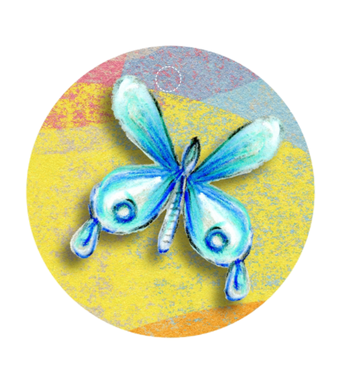 butterfly circle tag