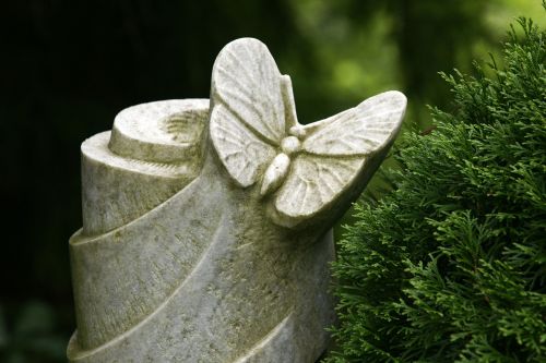 butterfly sculpture stone
