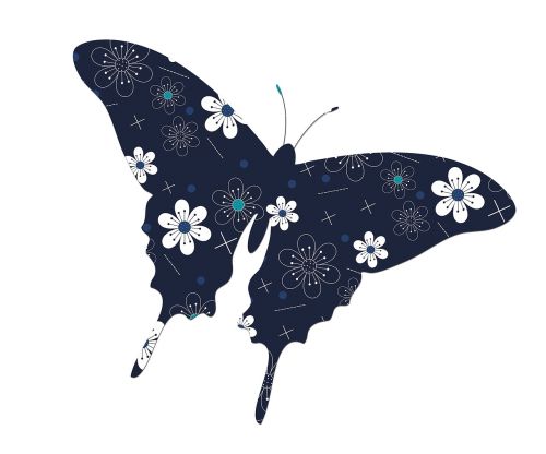 butterfly floral pattern
