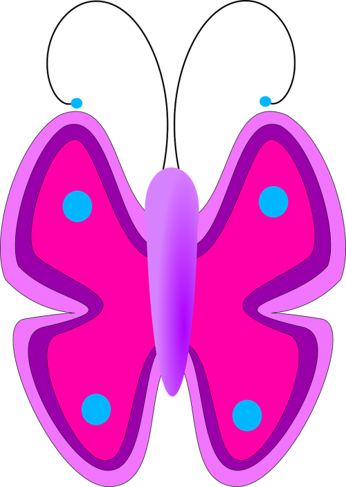 butterfly cartoon purple