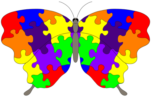 butterfly  the pieces of the puzzle  colorful
