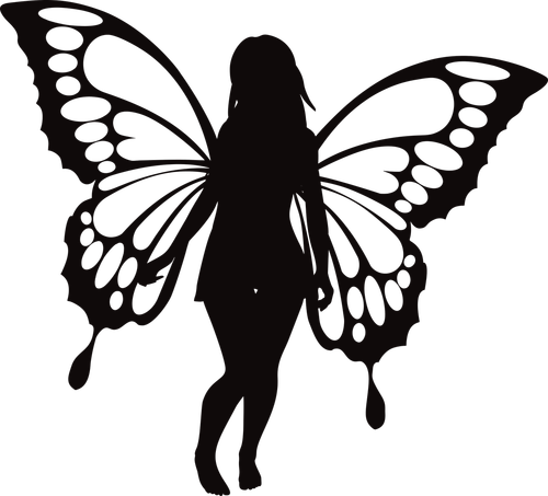 butterfly  woman  silhouette