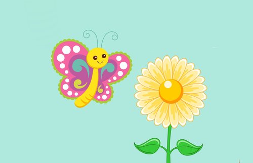 butterfly  flower  cute