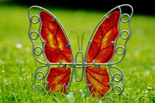 butterfly metal glass