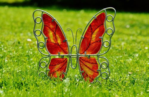 butterfly metal glass