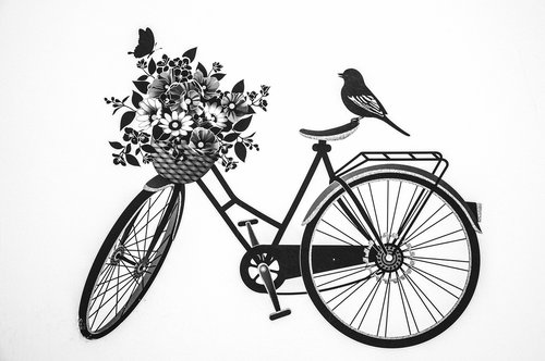bycicle  bird  deko