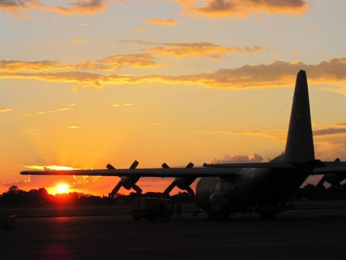 C-130 Against Sunset