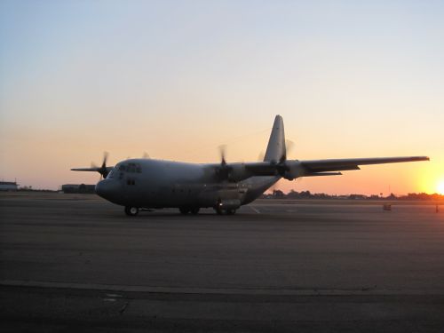 C-130 With Soft Sunset