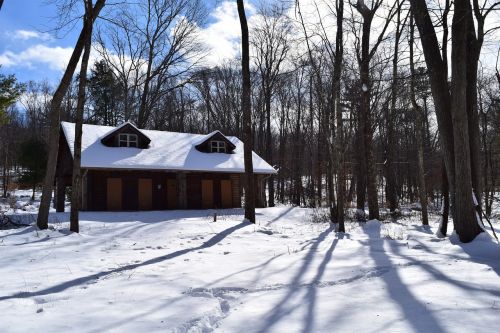 cabin snow winter