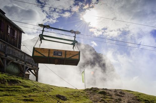 cable car mountain landscape