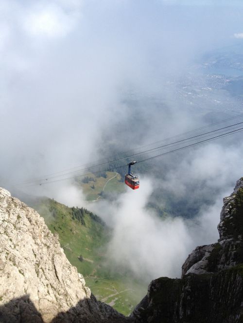 cable car mountains view