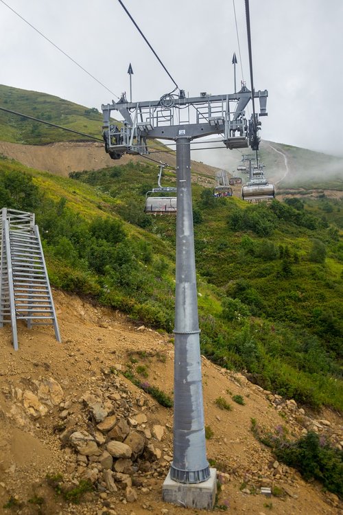 cable car  sky  mountains